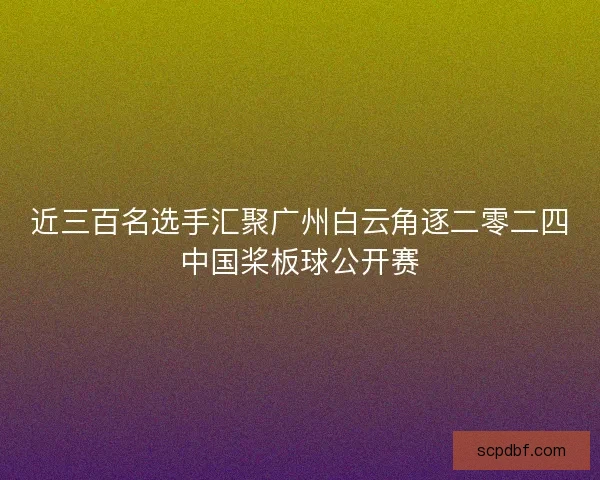 近三百名选手汇聚广州白云角逐二零二四中国桨板球公开赛