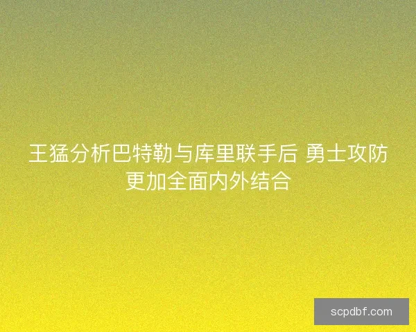 王猛分析巴特勒与库里联手后 勇士攻防更加全面内外结合 王猛分析巴特勒与库里联手后 勇士攻防更加全面内外结合